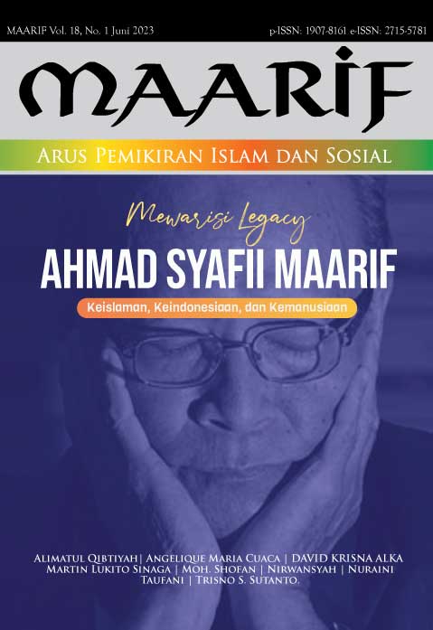 					View Vol. 18 No. 1 (2023): Mewarisi Legacy Buya Ahmad Syafii Maarif: Keislaman, Keindonesiaan, dan Kemanusiaan
				